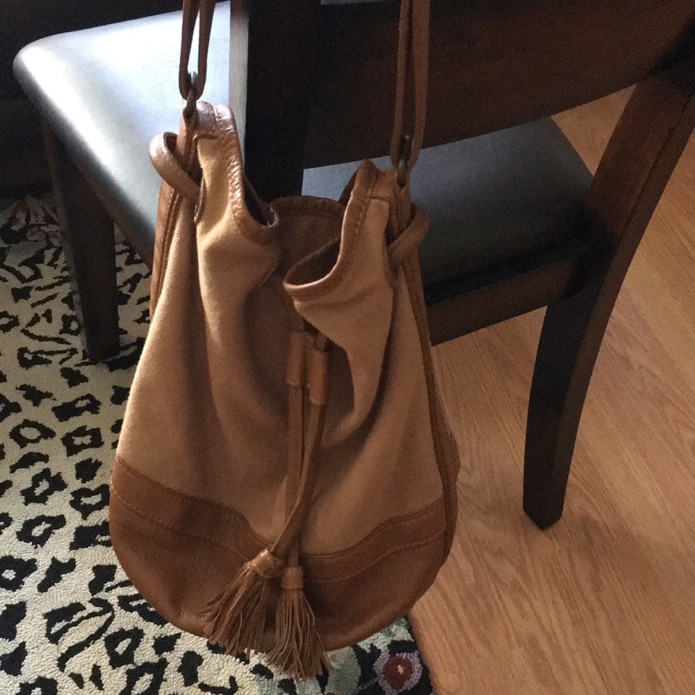 Comptoir Des Cotonniers Leather Trim Tassel Bag